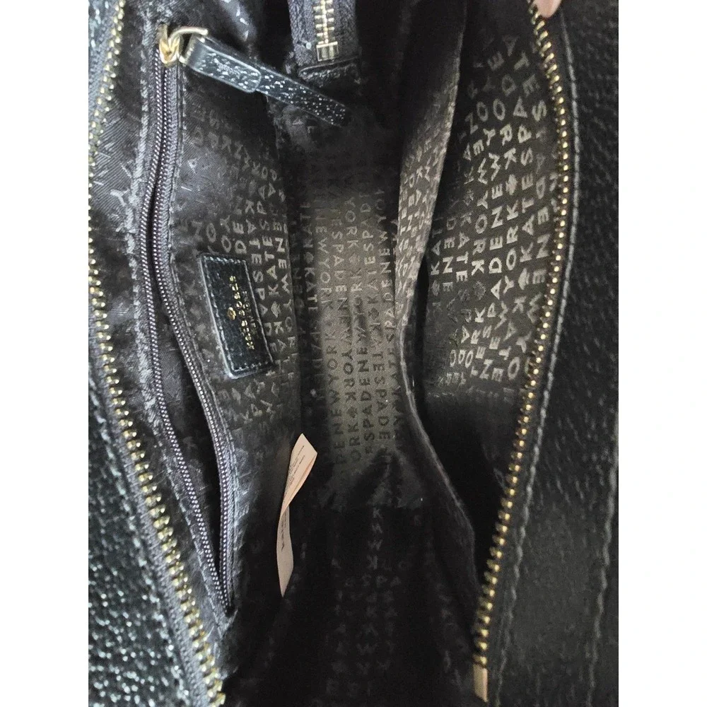 Kate Spade Black Pebled Leather Grand Street Hayden Crossbody Bag Women Small